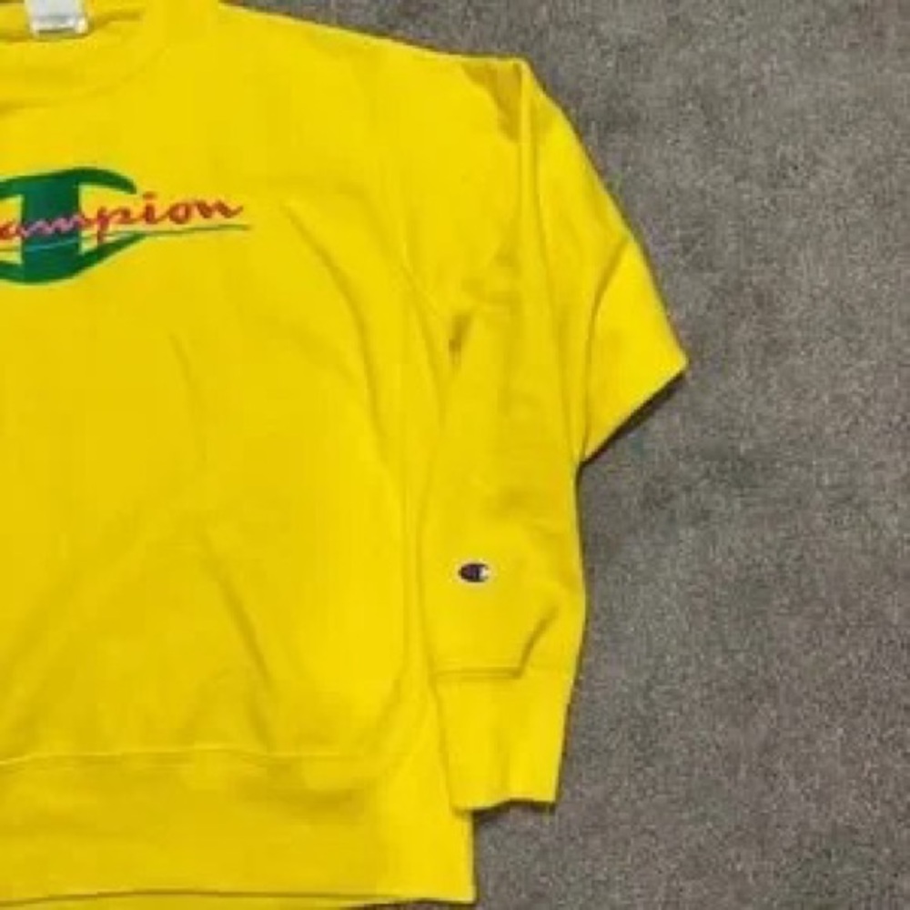 Champion Yellow Crewneck with Red and Green Logo - Picture 3 of 9